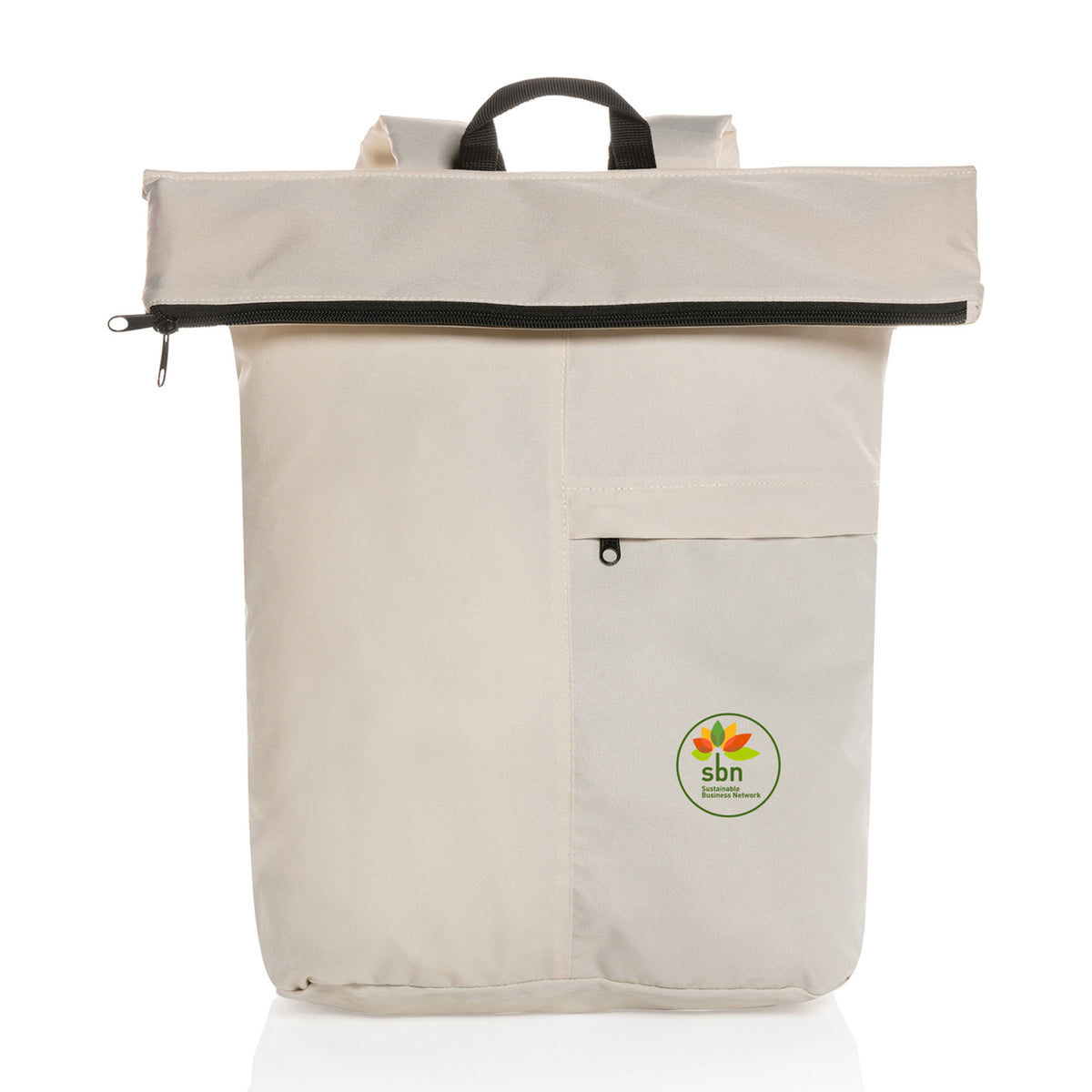 Dillon Packable Backpack in Recycled Polyester Transfer - Off White - View 1