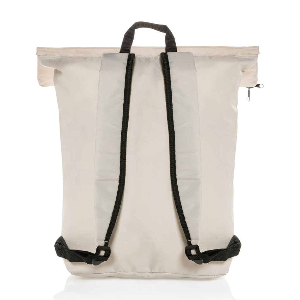 Dillon Packable Backpack in Recycled Polyester Transfer - Off White - View 3