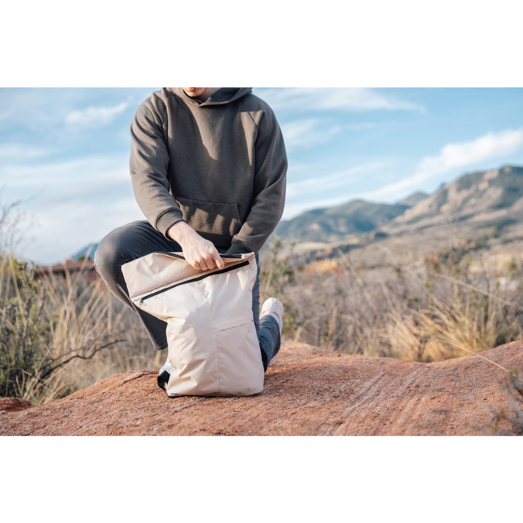 Dillon Packable Backpack in Recycled Polyester Transfer - Off White - View 8