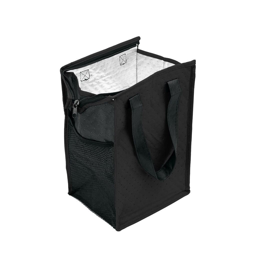 Dimples Cooler Tote Bag in Recycled PET - Black - Open