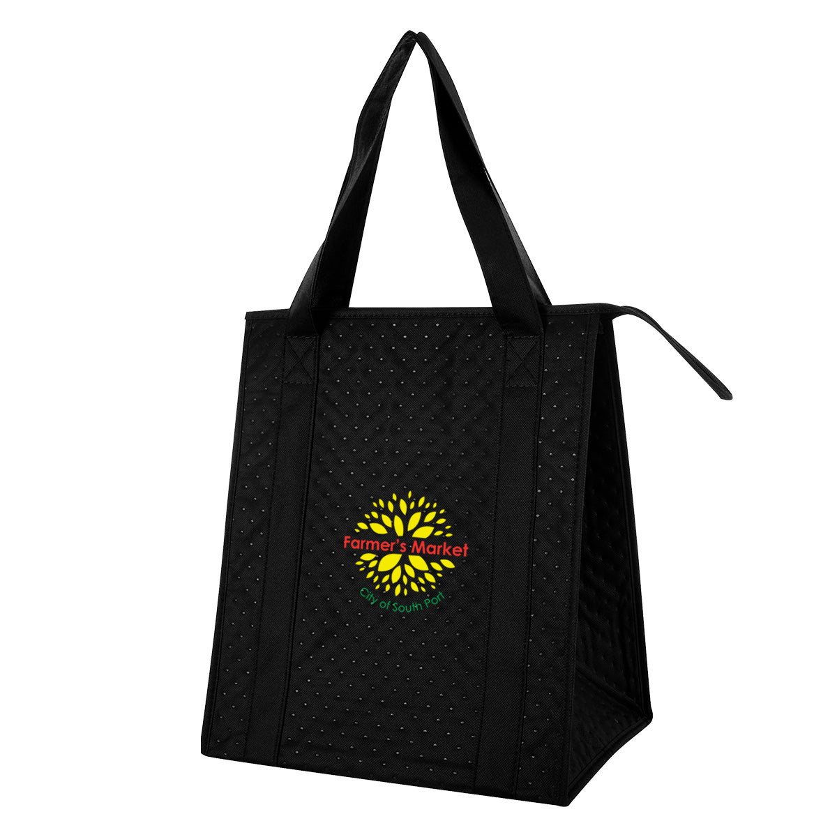 Dimples Cooler Tote Bag, Non-Woven - Black - Colorbrite