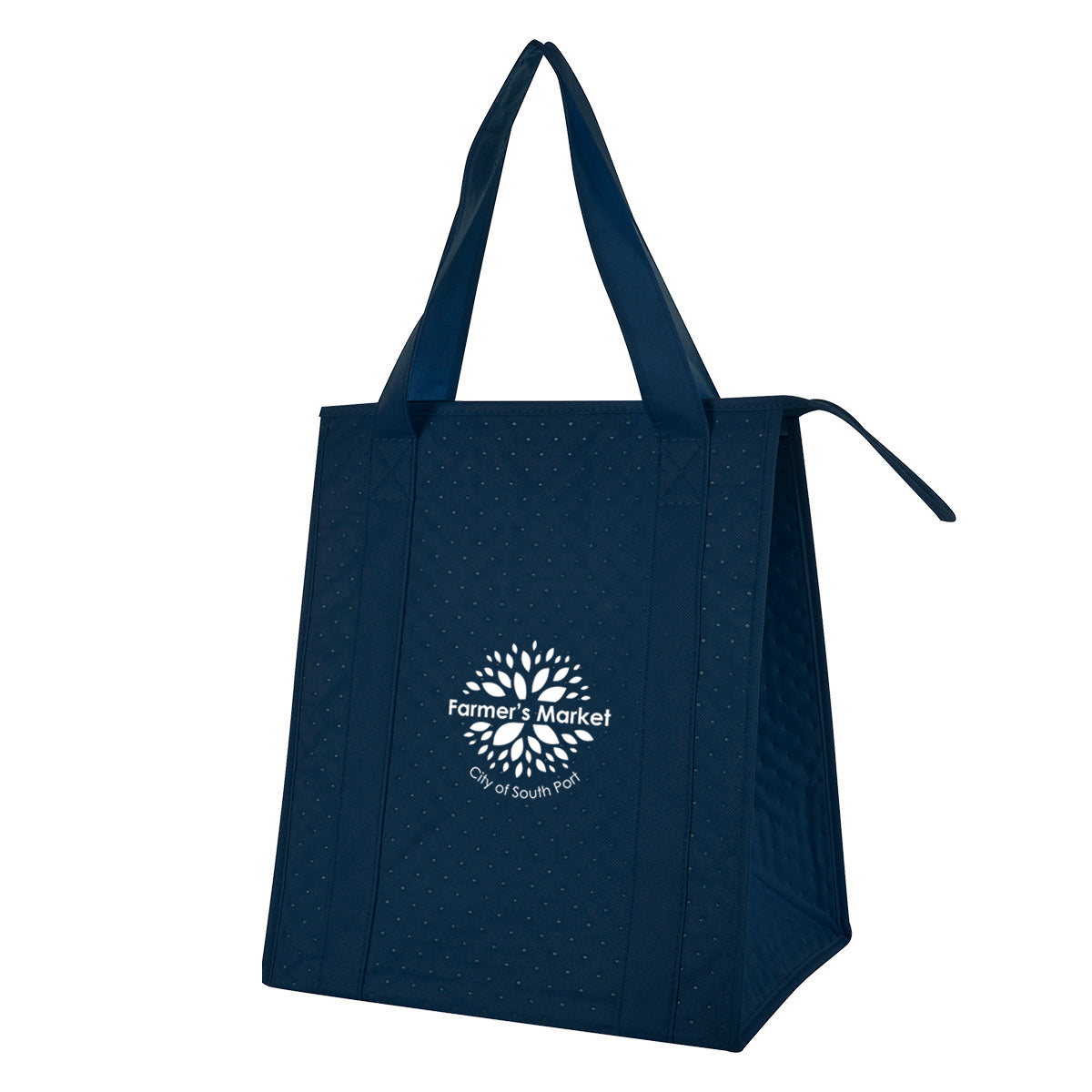 Dimples Cooler Tote Bag, Non-Woven - Navy - Silk Screen