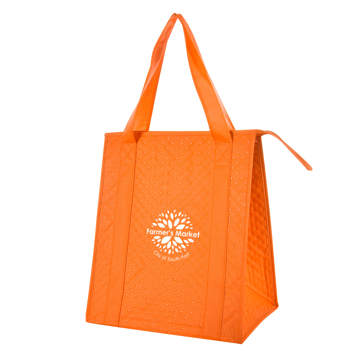 Dimples Cooler Tote Bag, Non-Woven - Orange - Silk Screen