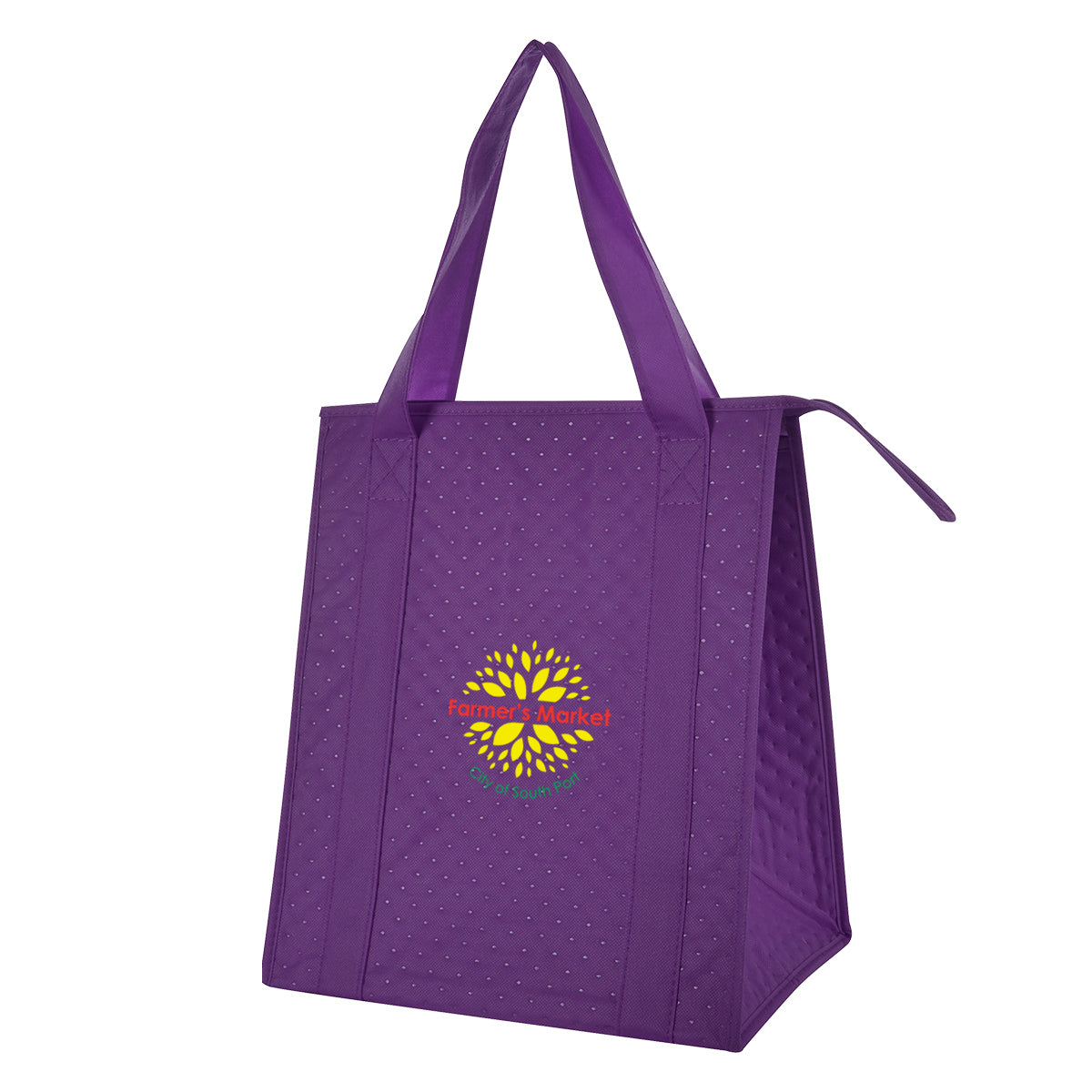 Dimples Cooler Tote Bag, Non-Woven - Purple - Colorbrite