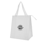 Dimples Cooler Tote Bag, Non-Woven - White - Silk Screen