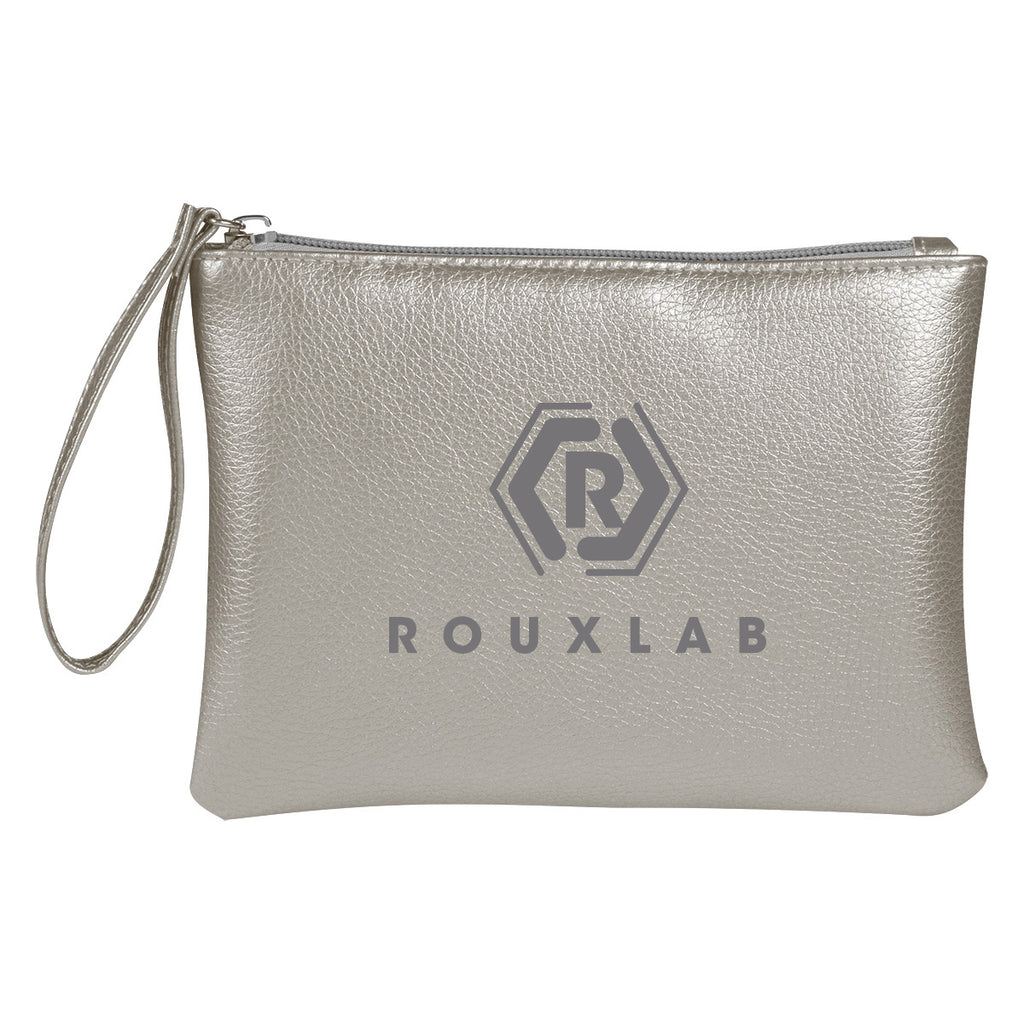 Divine Cosmetic Bag, Metallic - Silver - Silk Screen