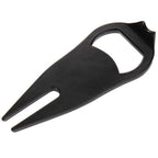 Divot Repair Tool with Bottle Opener and Ball Marker Laser Engraving - Black - Back