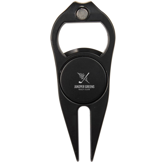 Divot Repair Tool with Bottle Opener and Ball Marker Laser Engraving