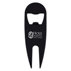 Divot Tool and Bottle Opener - Black - Laser