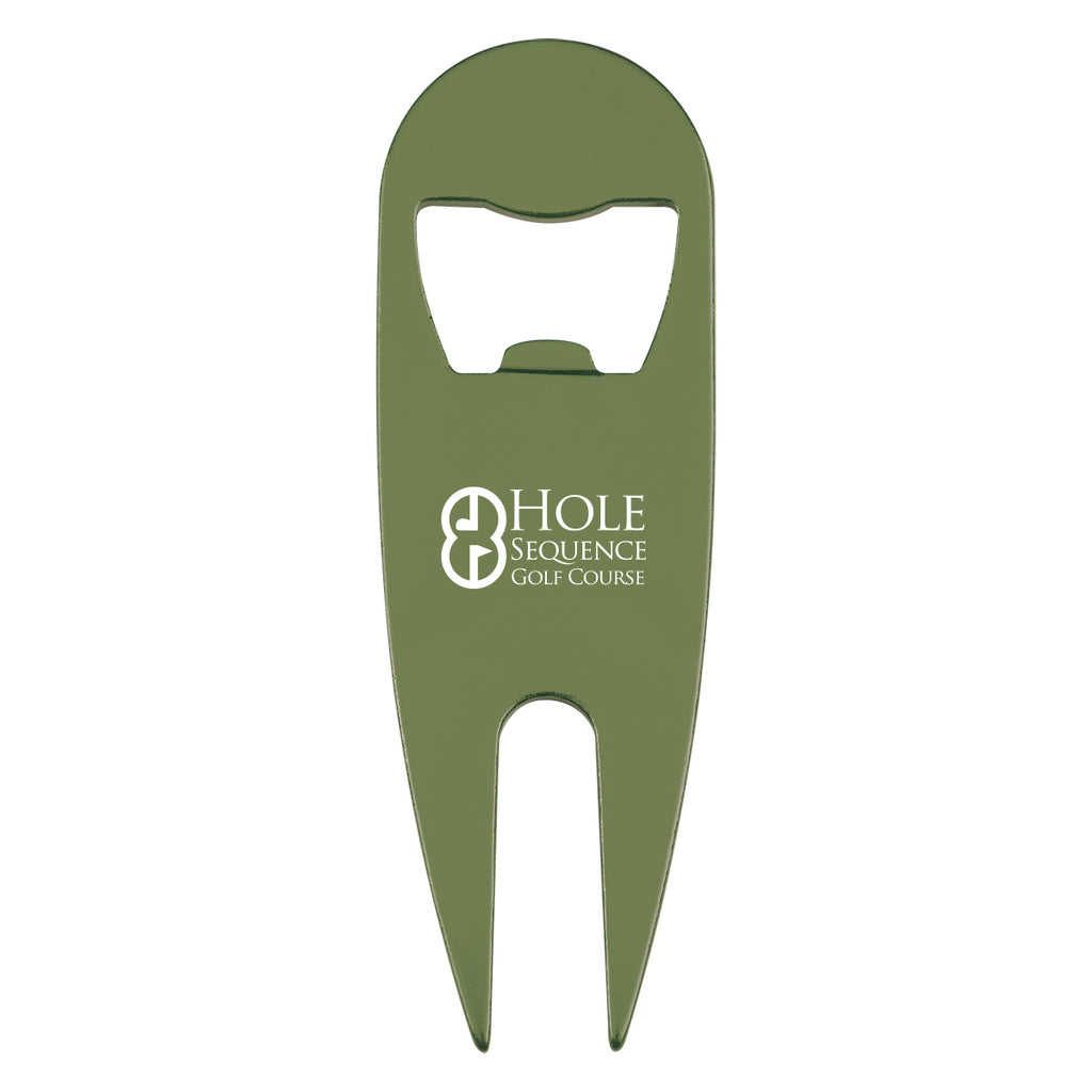 Divot Tool and Bottle Opener - Green - Laser