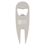 Divot Tool and Bottle Opener - Silver - Laser