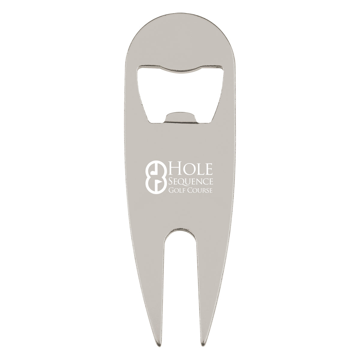 Divot Tool and Bottle Opener - Silver - Laser