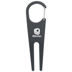 Divot Tool with Ball Marker, Aluminum - Black - Laser Engraving