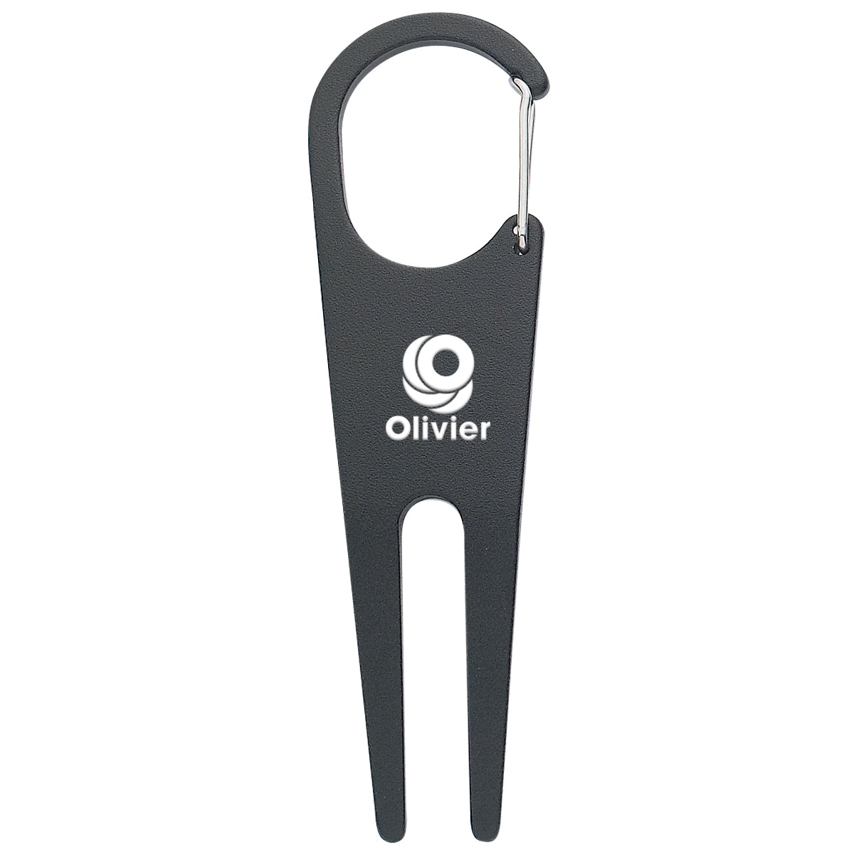 Divot Tool with Ball Marker, Aluminum - Black - Laser Engraving
