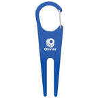 Divot Tool with Ball Marker, Aluminum - Blue - Laser Engraving