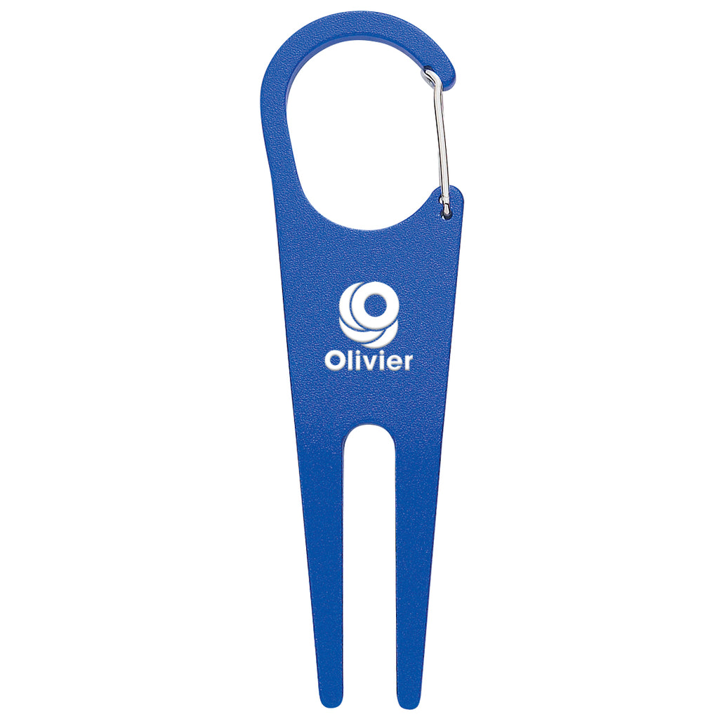 Divot Tool with Ball Marker, Aluminum - Blue - Laser Engraving