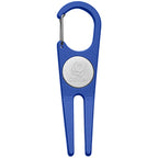 Divot Tool with Ball Marker, Aluminum - Blue - Laser Engraving