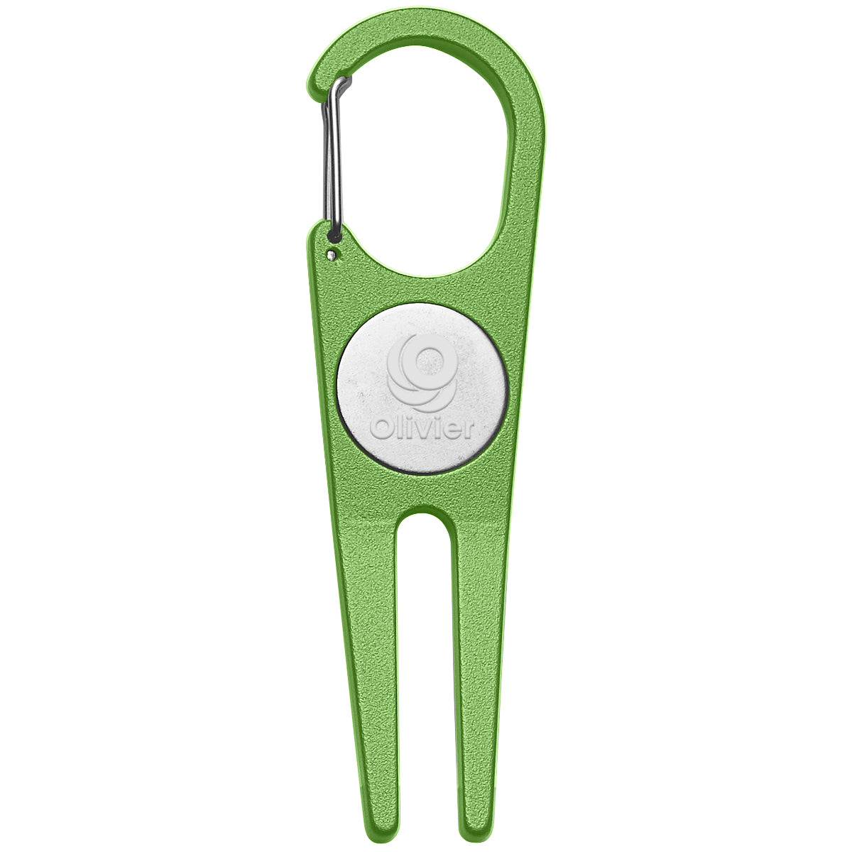 Divot Tool with Ball Marker, Aluminum - Green - Laser
