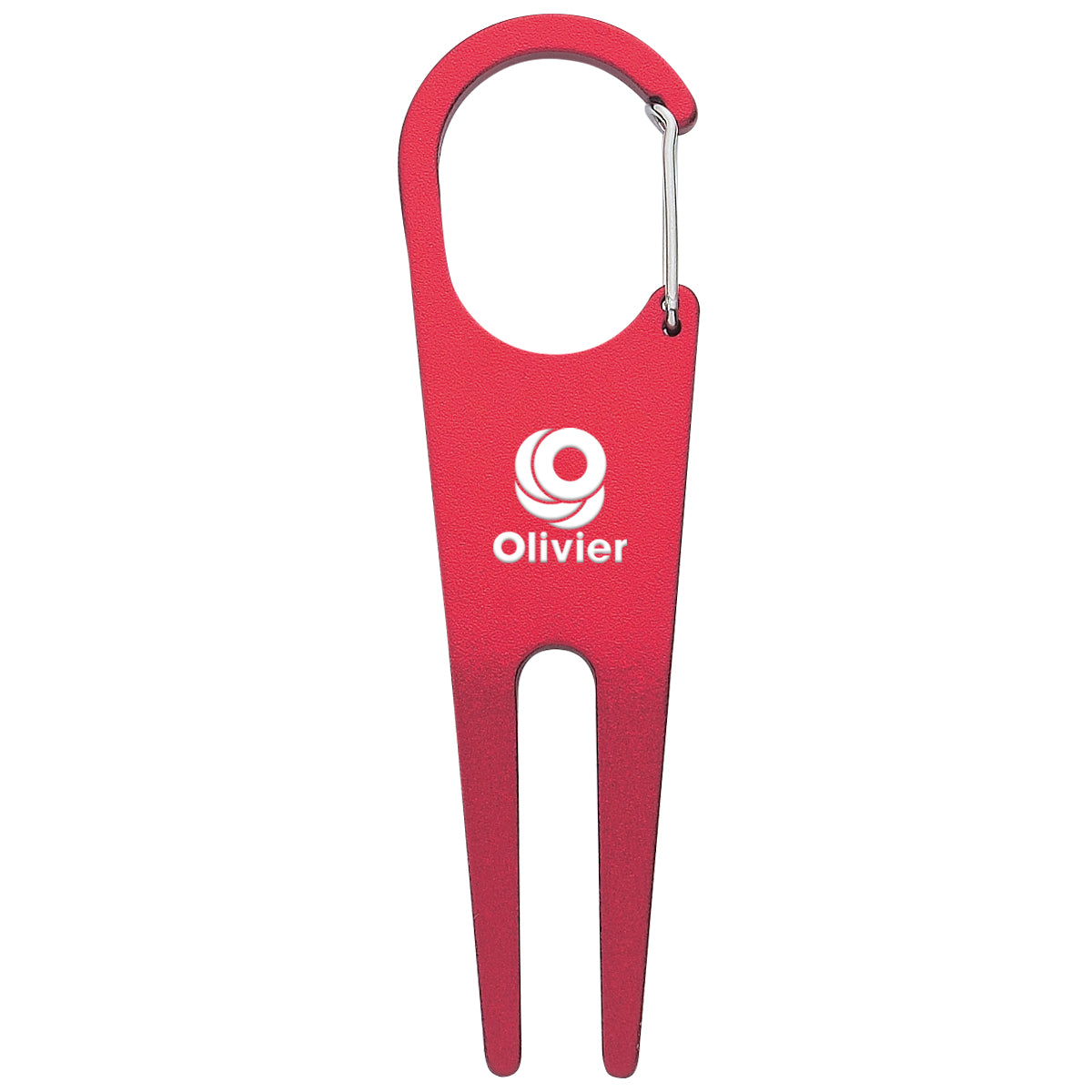 Divot Tool with Ball Marker, Aluminum - Red - Laser Engraving