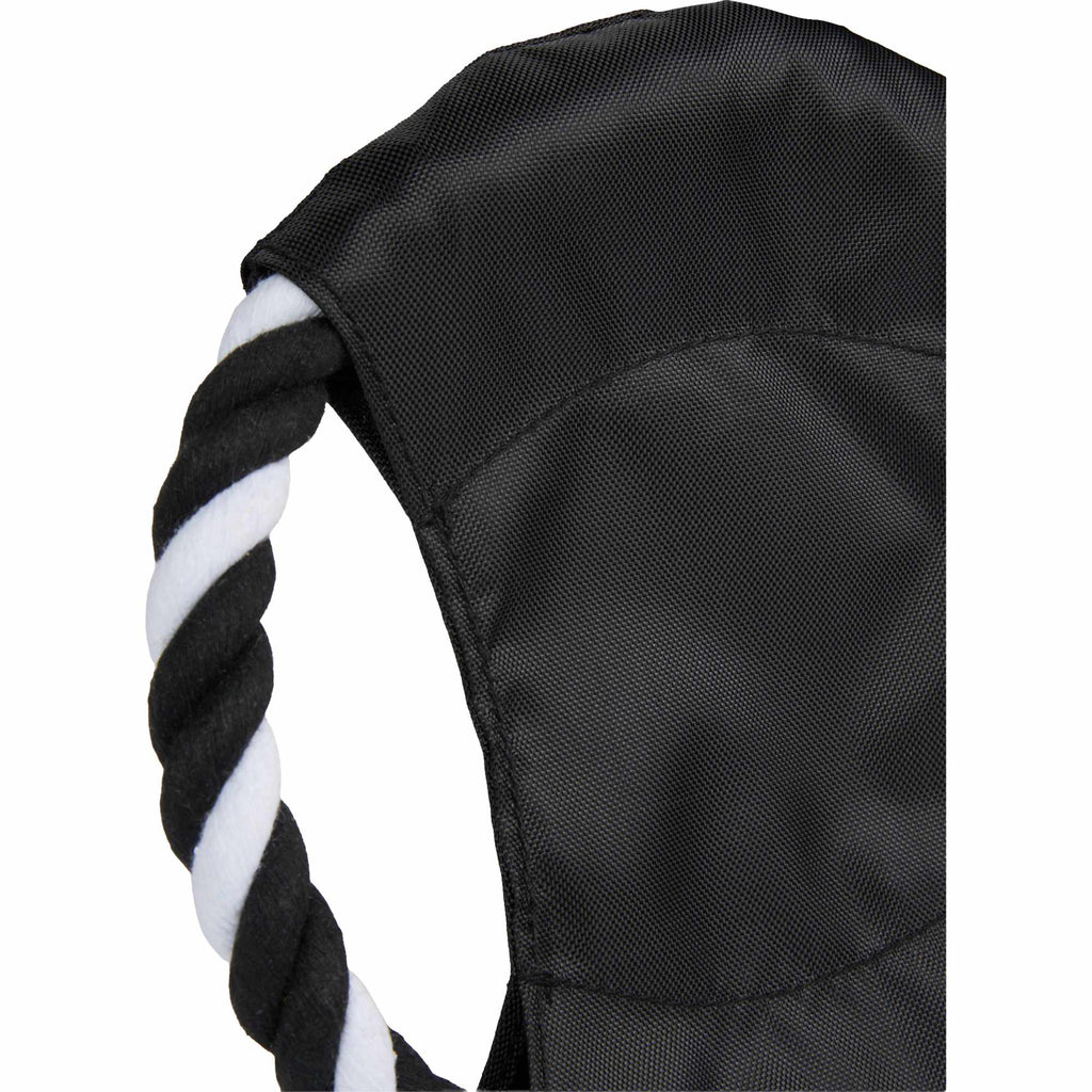 Dog Rope Flyer Toy in Recycled Nylon, 7 Inches Transfer - Black - Detail