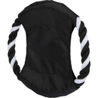 Dog Rope Flyer Toy in Recycled Nylon, 7 Inches Transfer - Black - Left Angle
