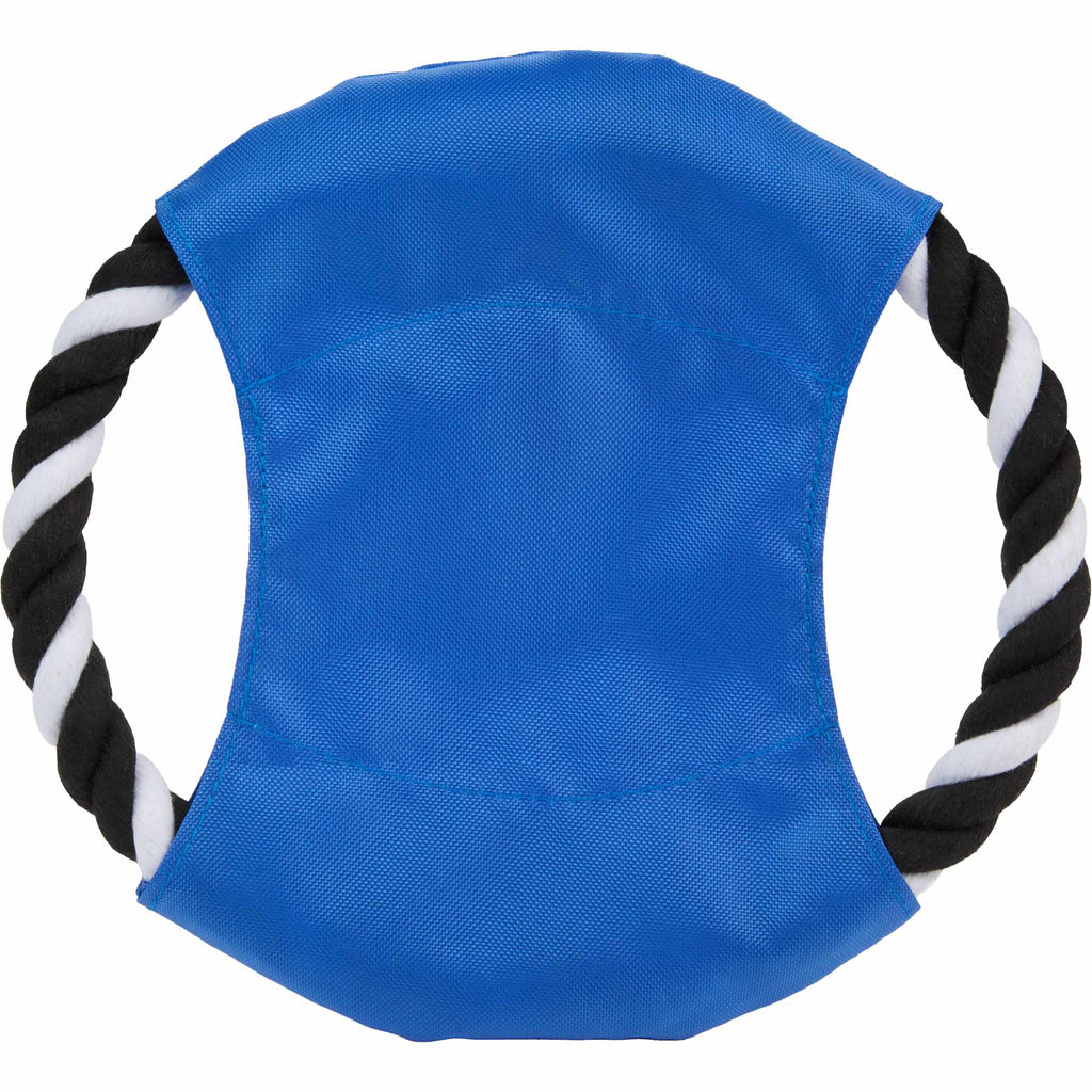 Dog Rope Flyer Toy in Recycled Nylon, 7 Inches Transfer - Blue - Back