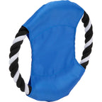 Dog Rope Flyer Toy in Recycled Nylon, 7 Inches Transfer - Blue - Right Angle