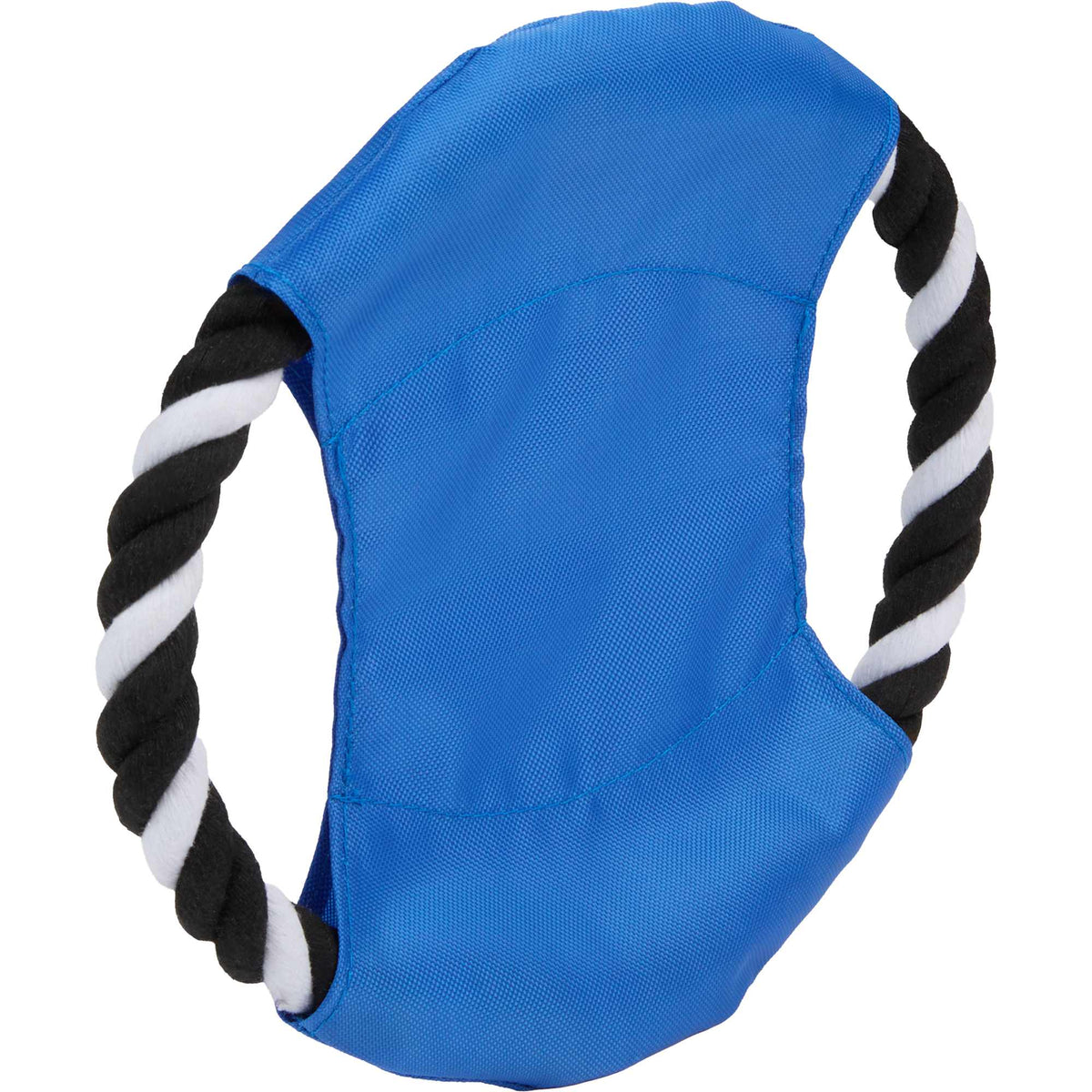 Dog Rope Flyer Toy in Recycled Nylon, 7 Inches Transfer - Blue - Right Angle