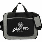 Dolphin Briefcase with Pen Sleeves and Shoulder Strap Embroidery - Graphite - Front 2