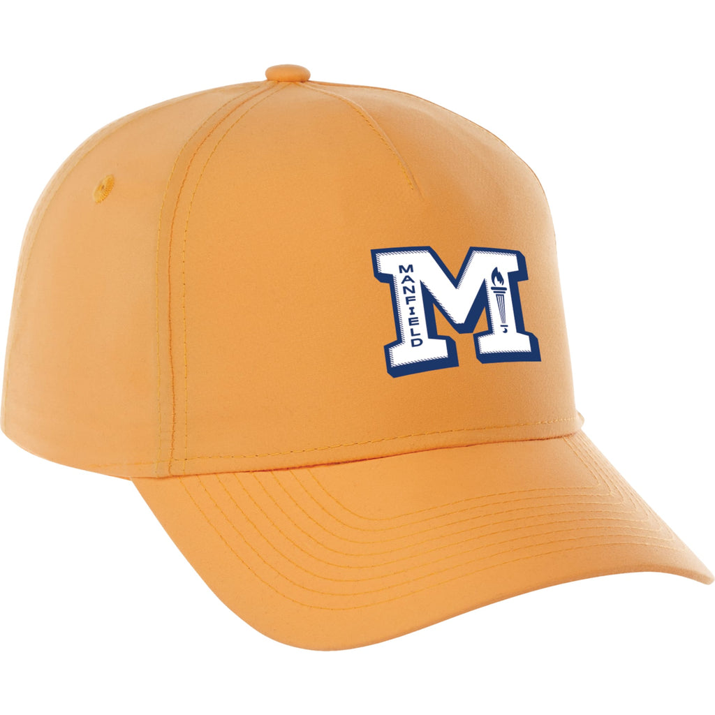 Dominate Microfiber Ball Cap with Seamless Front Embroidery - Amber - Front Flat