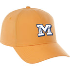 Dominate Microfiber Ball Cap with Seamless Front Embroidery - Amber - Front Flat