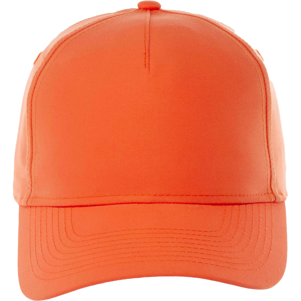 Dominate Microfiber Ball Cap with Seamless Front Embroidery - Amber - Front