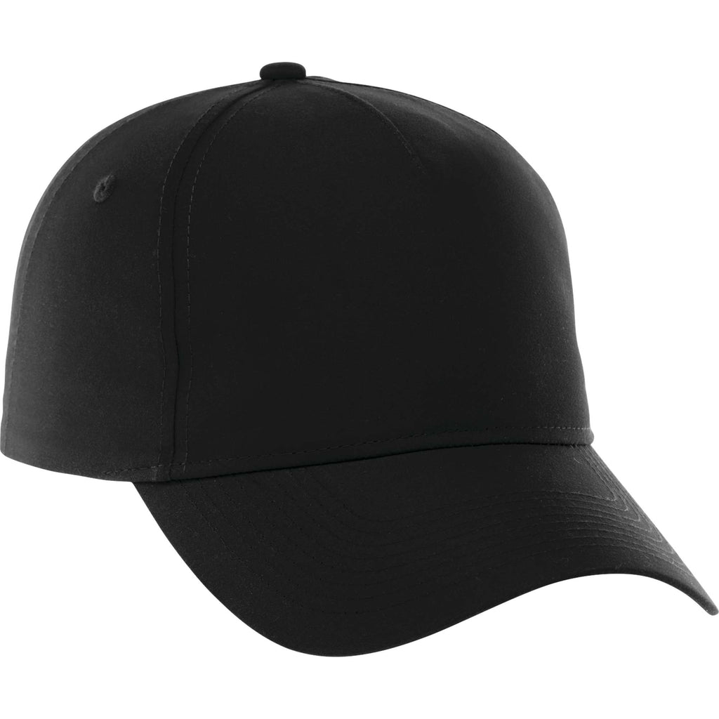 Dominate Microfiber Ball Cap with Seamless Front Embroidery - Black - Back Flat 2