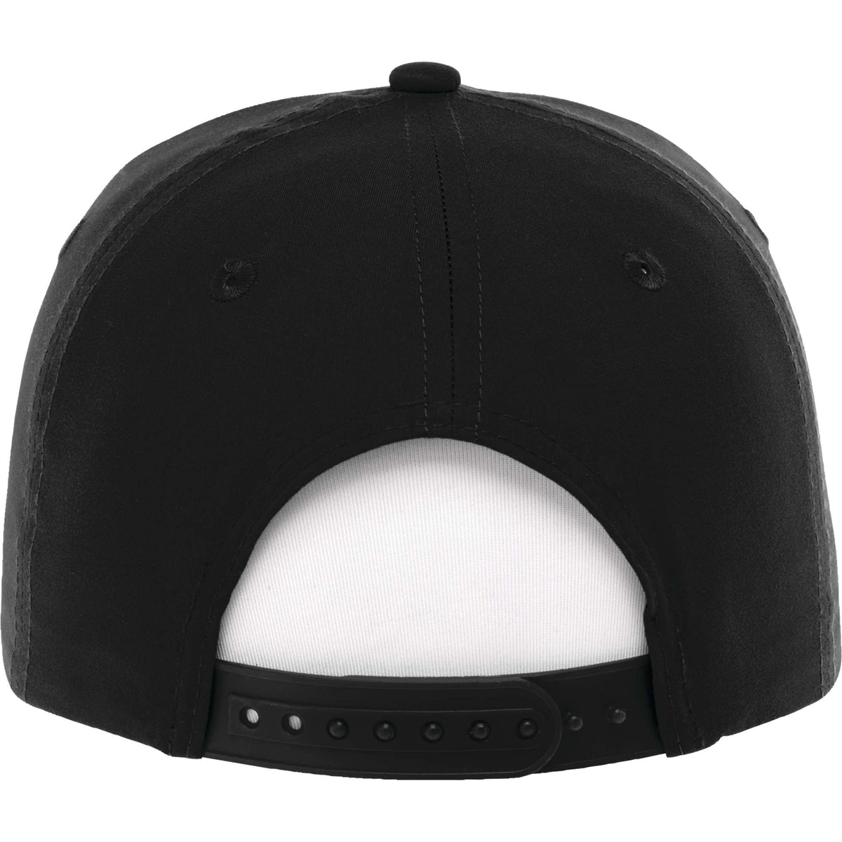 Dominate Microfiber Ball Cap with Seamless Front Embroidery - Black - Back Flat