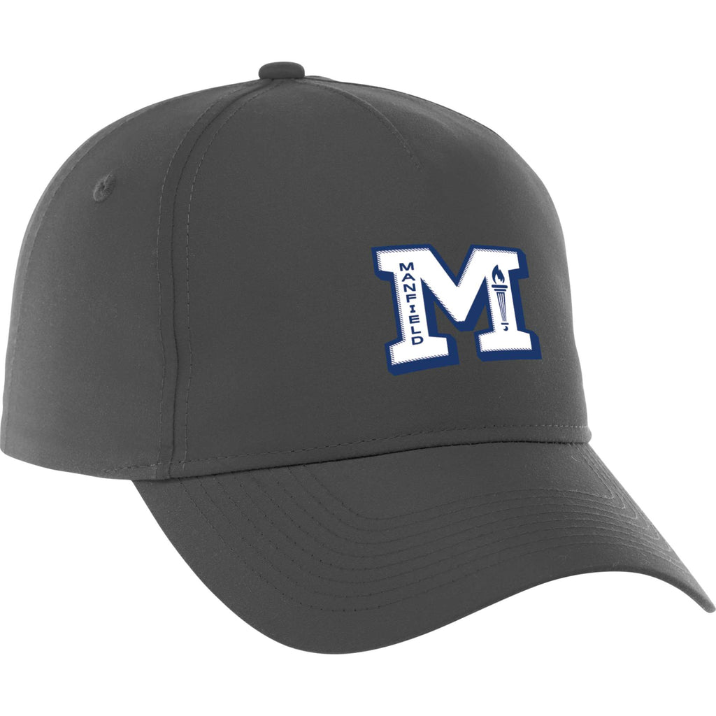 Dominate Microfiber Ball Cap with Seamless Front Embroidery - Grey Storm - Front Flat
