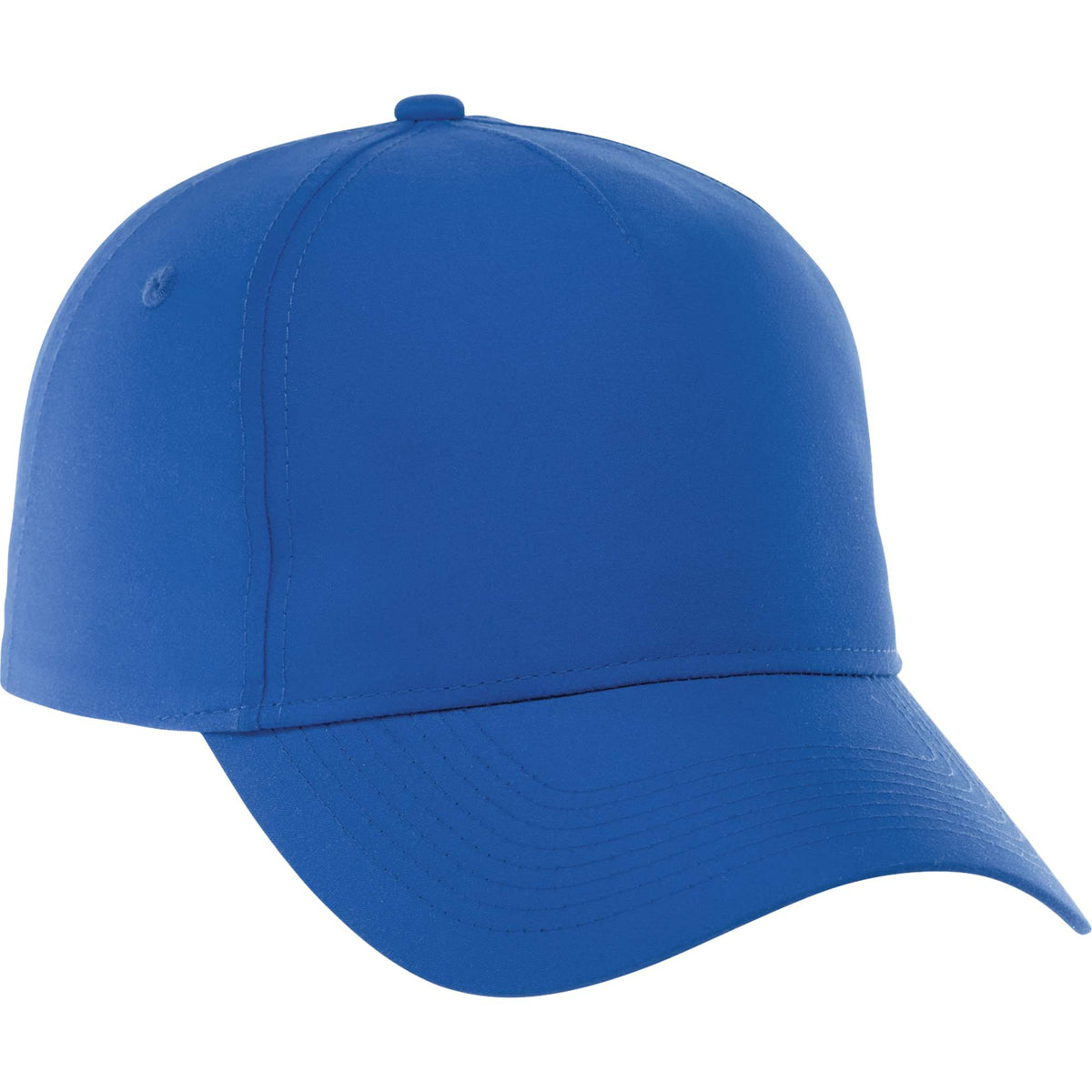 Dominate Microfiber Ball Cap with Seamless Front Embroidery - New Royal - Back Flat 2