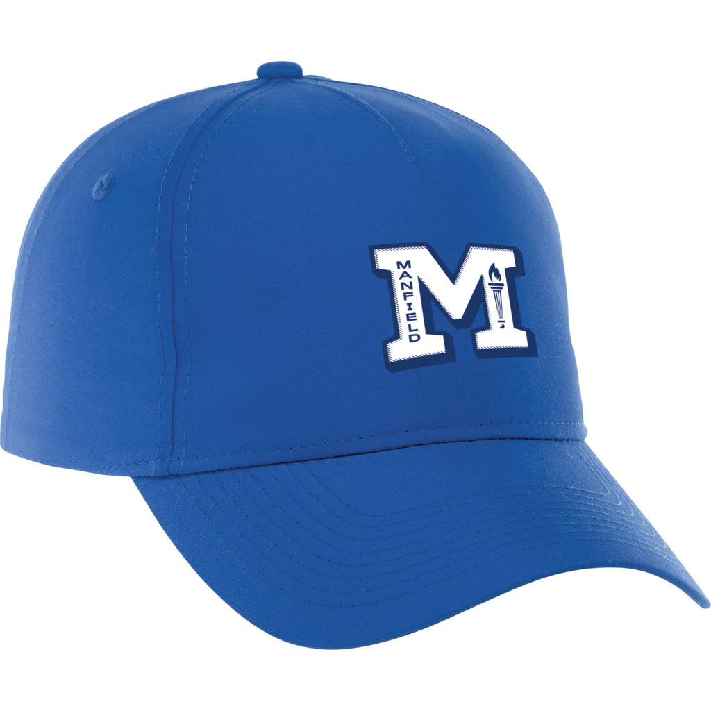 Dominate Microfiber Ball Cap with Seamless Front Embroidery - New Royal - Front Flat
