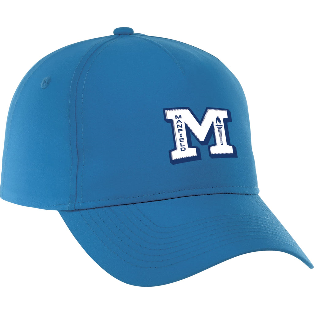 Dominate Microfiber Ball Cap with Seamless Front Embroidery - Olympic Blue - Front Flat
