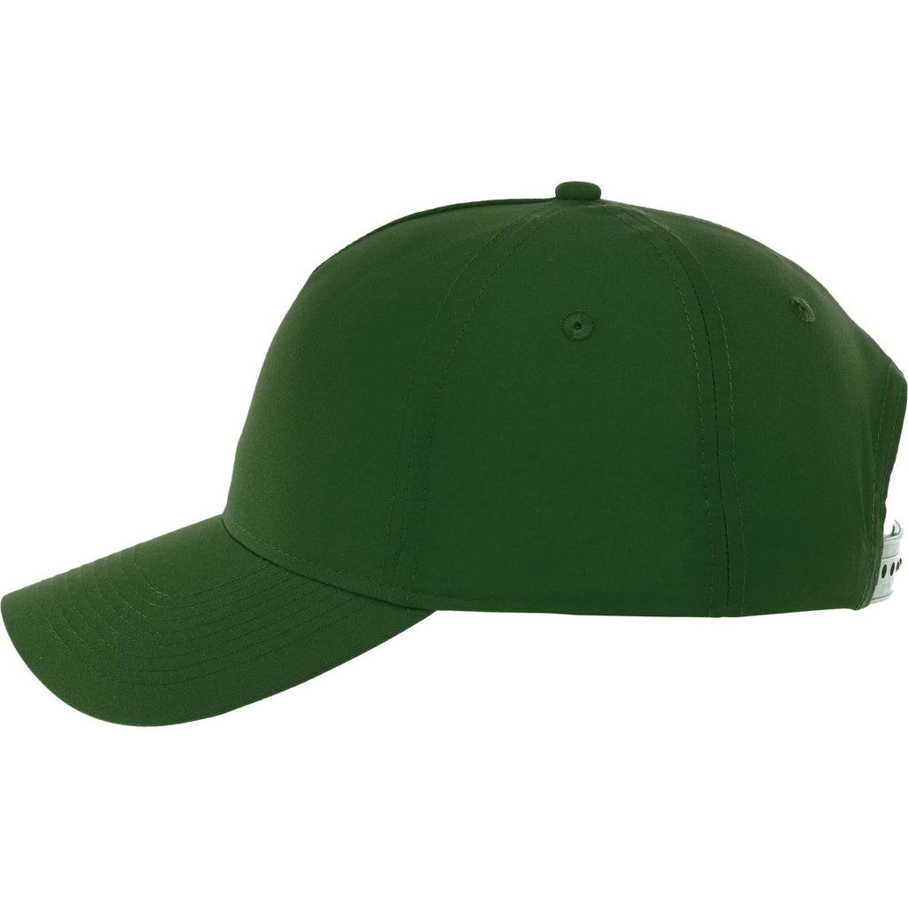 Dominate Microfiber Ball Cap with Seamless Front Embroidery - Pine Green - Left Side