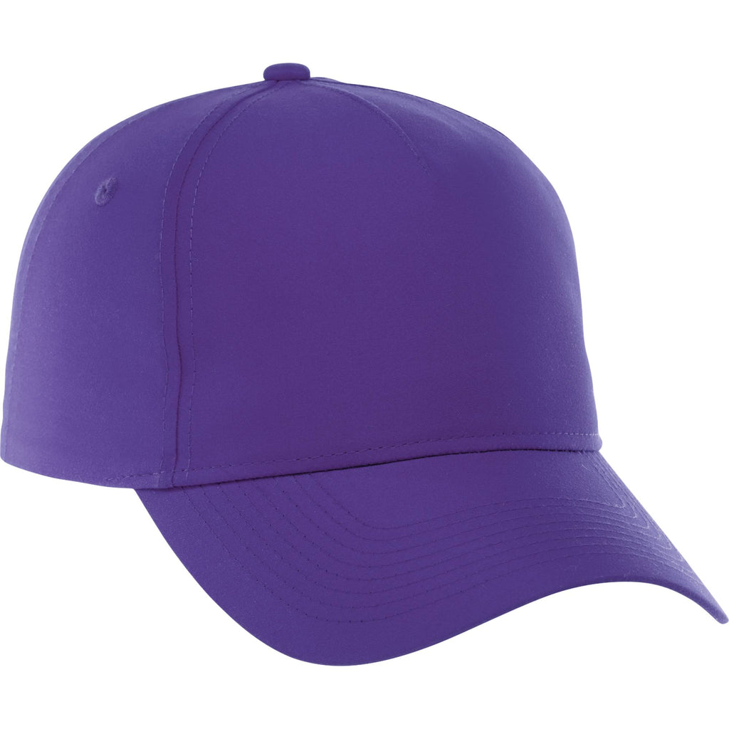 Dominate Microfiber Ball Cap with Seamless Front Embroidery - Purple - Back Flat 2