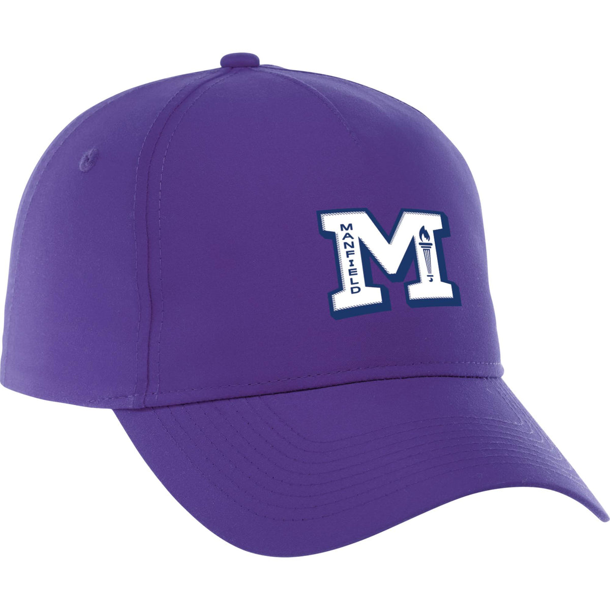 Dominate Microfiber Ball Cap with Seamless Front Embroidery - Purple - Front Flat