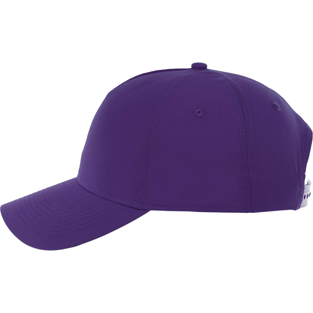 Dominate Microfiber Ball Cap with Seamless Front Embroidery - Purple - Left Side