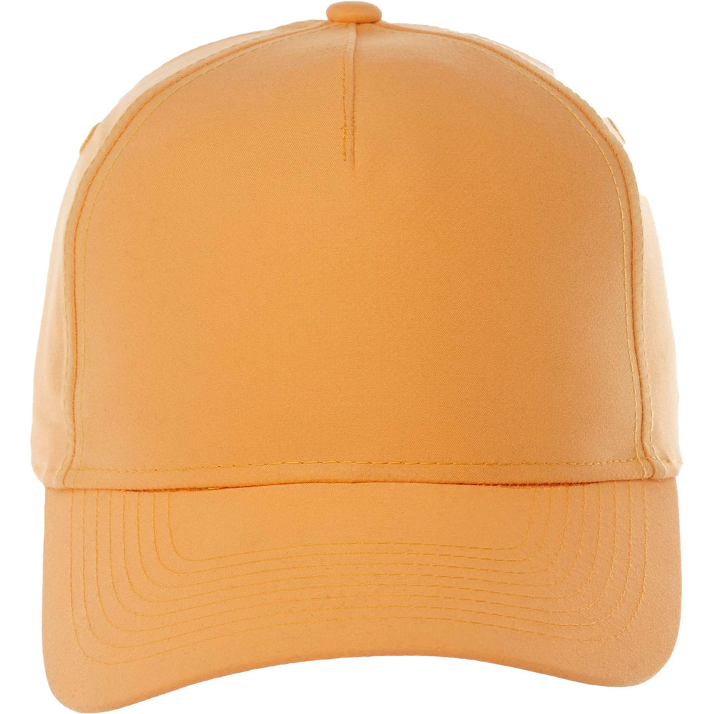 Dominate Microfiber Ball Cap with Seamless Front Embroidery - Saffron - Front