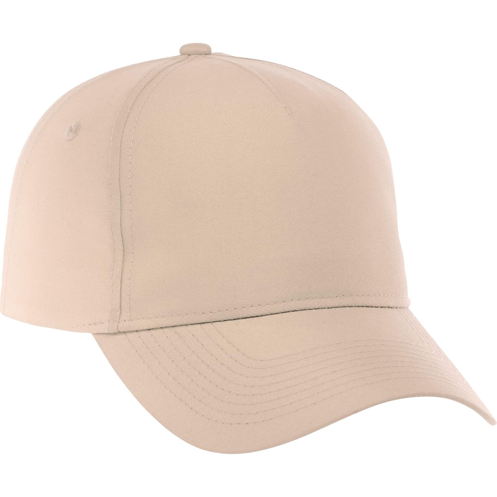 Dominate Microfiber Ball Cap with Seamless Front Embroidery - Sandstone - Back Flat 2