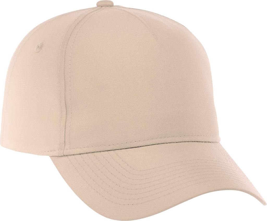 Dominate Microfiber Ball Cap with Seamless Front Embroidery - Sandstone - Back Flat