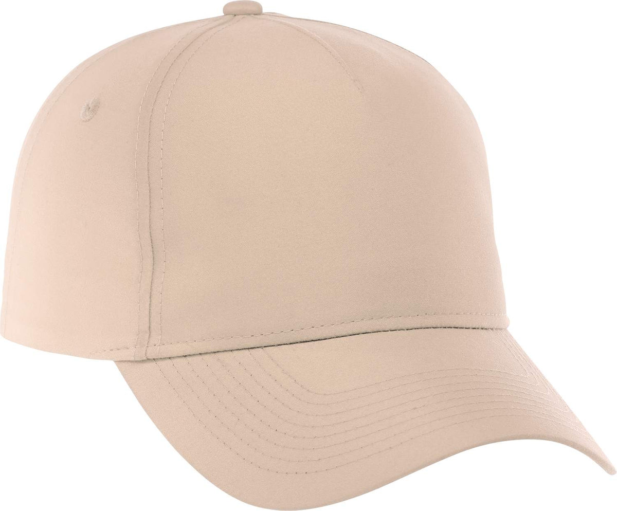 Dominate Microfiber Ball Cap with Seamless Front Embroidery - Sandstone - Back Flat