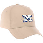 Dominate Microfiber Ball Cap with Seamless Front Embroidery - Sandstone - Front Flat
