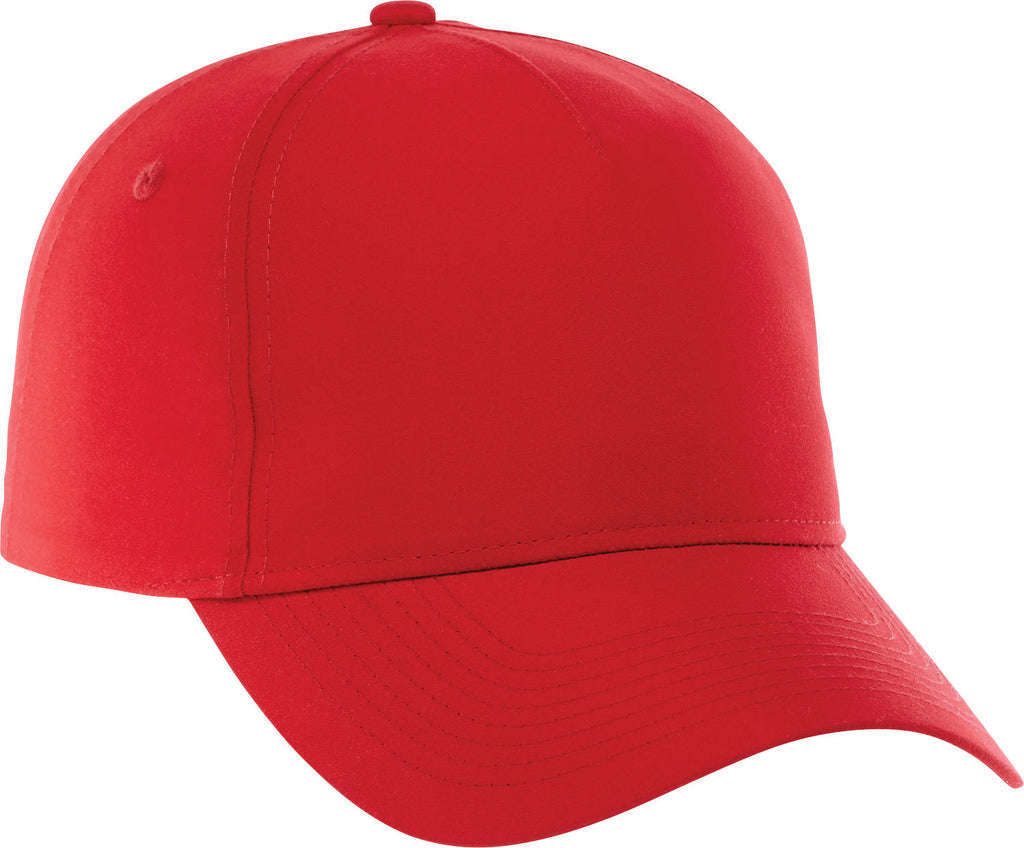 Dominate Microfiber Ball Cap with Seamless Front Embroidery - Team Red - Back Flat