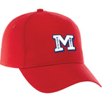 Dominate Microfiber Ball Cap with Seamless Front Embroidery - Team Red - Front Flat