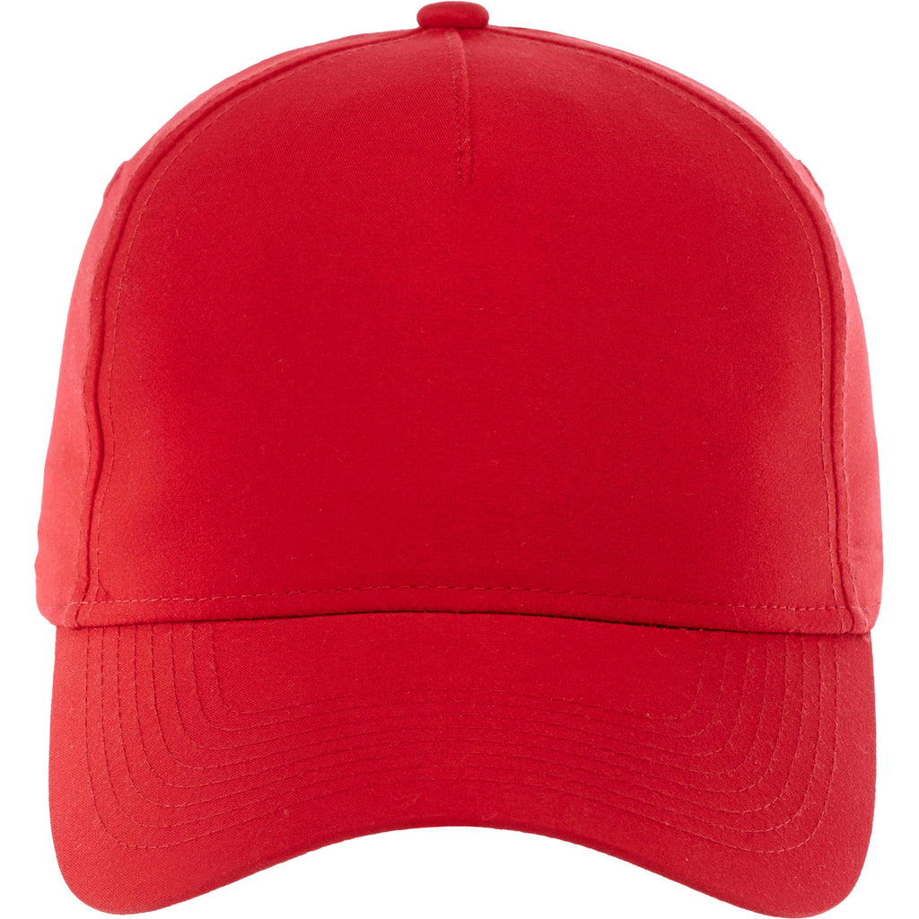 Dominate Microfiber Ball Cap with Seamless Front Embroidery - Team Red - Front